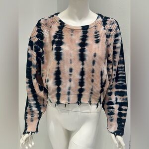 Young Fabulous & Broke Tie dye sweater pink and black size XS generous fit